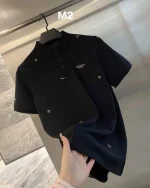 Áo Polo vải cotton gai tay ngắn - Ảnh 2